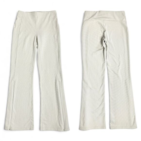 NWOT Lululemon Brushed Softstreme Rib Zip Flared Pant 32.5" Sz 8 Bone Athleisure - Picture 4 of 10